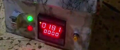 Temperature controller on the Techlance incinerator showing a reading of 181 during a burn cycle
